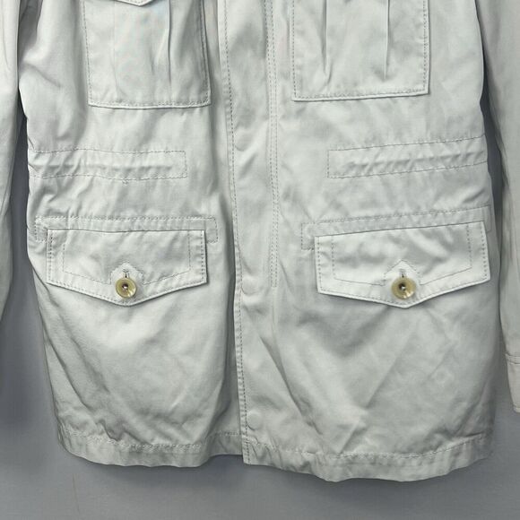 Banana Republic Tan Utility Jacket Size XS Zip Up Hide Away Hood - Picture 6 of 16